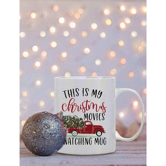 Christmas Movies Watching Mug Holiday Gift Ceramic Cup in Decorative Box - Picture 5 of 7